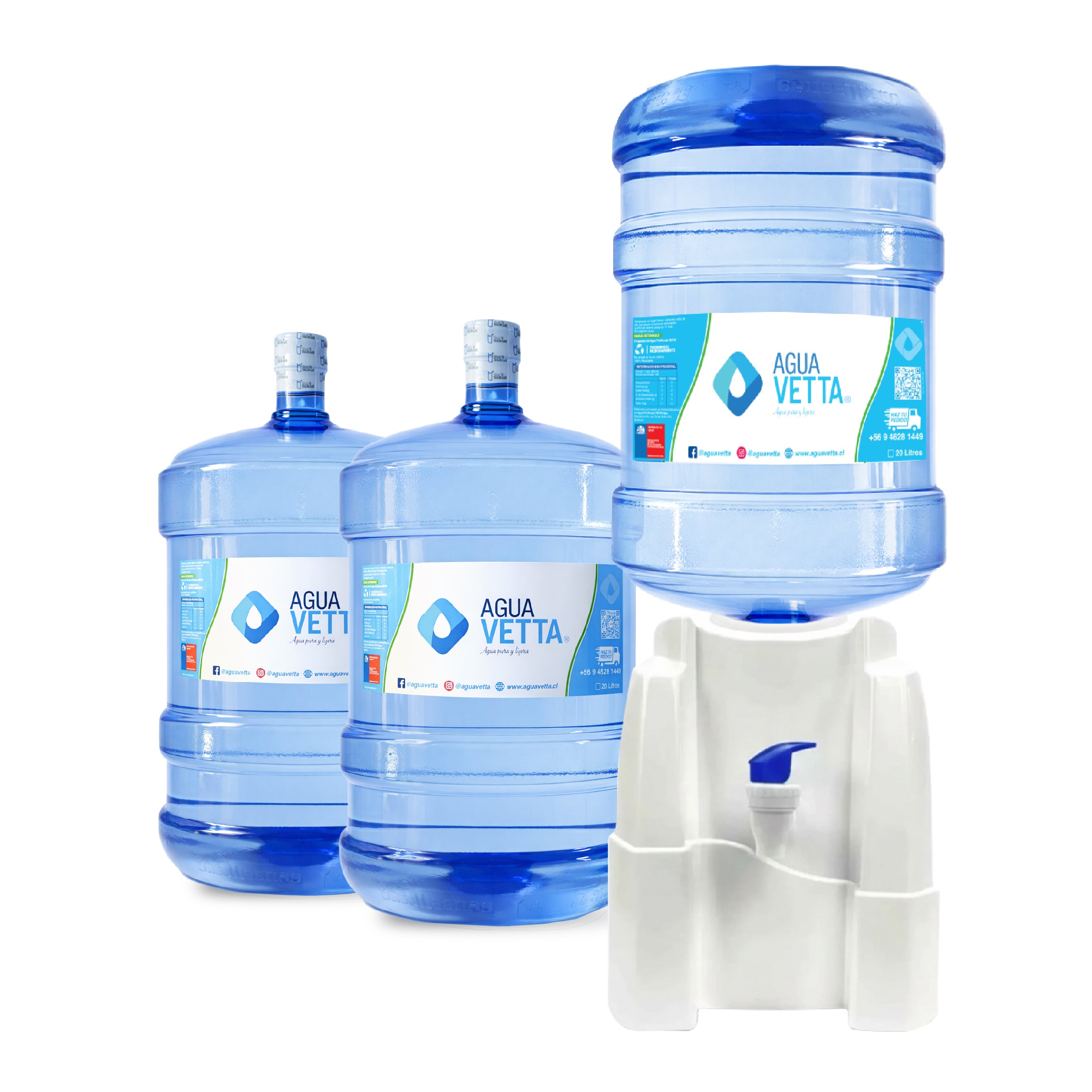 Pack Inicial Dispensador Básico + 03 bidones 20L